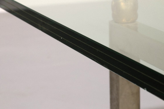 Image 1 of Tavolino da caffè in vetro Peter Ghyczy con struttura in acciaio inossidabile Biri T29