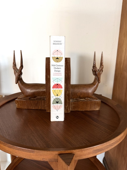 2x vintage teak Antilope bookends ‘60