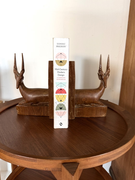 Image 1 of 2x vintage teak Antilope bookends ‘60