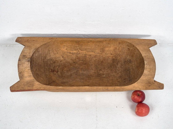 Antique wooden bowl (c.1900), Brown, Rustic (photo 16 of 17)
