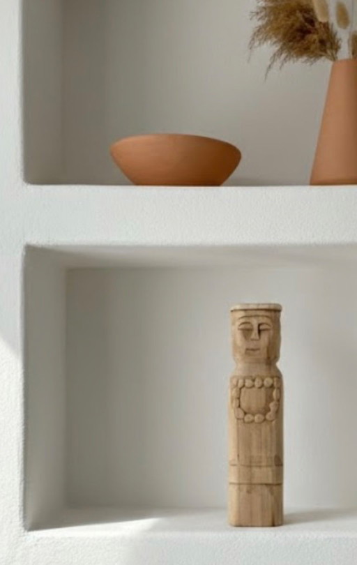 Statue totem bois de manguier