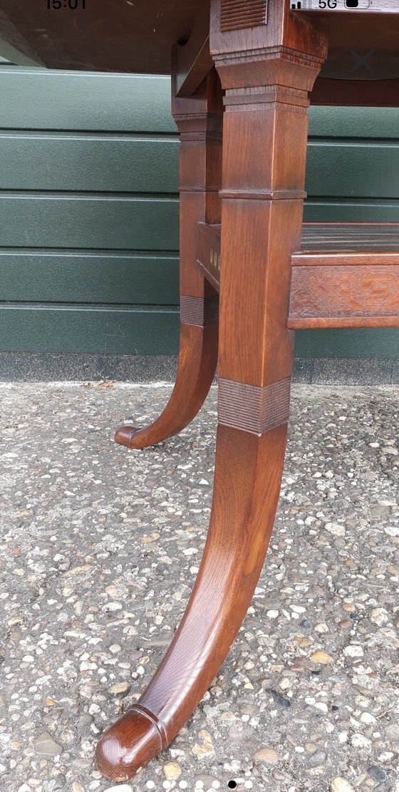 Image 1 of Kersenhout jugendstil Schuitema eetkamertafel 