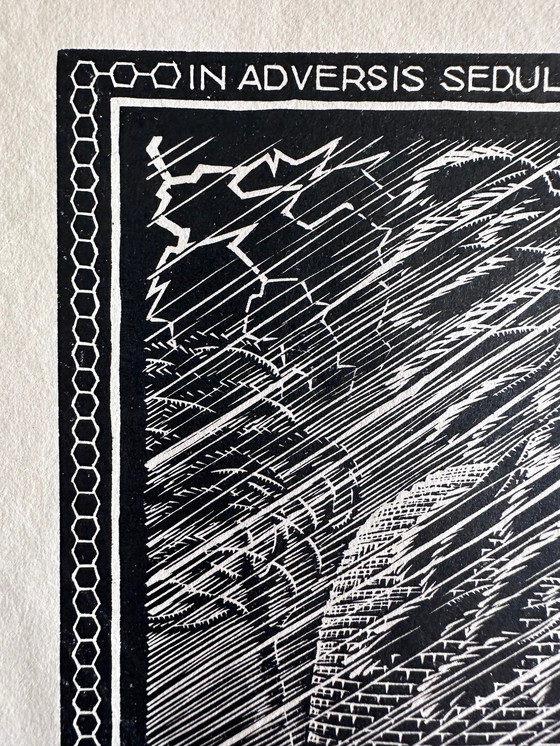 Image 1 of MC Escher Woodcut 1931 Beehive