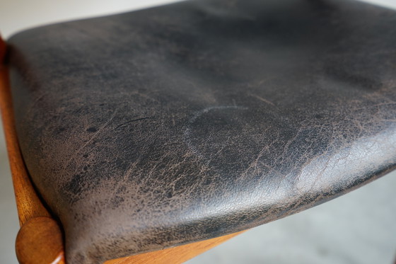 Image 1 of 6 Kai Kristiansen stoelen | Model 42 | Teak Leder patina
