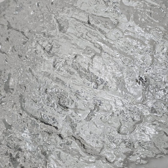 Image 1 of 1 of 7: Vintage Kaiser Leuchten round ceiling lamp / wall lamp – German space age design – ice glass – Ø25 cm