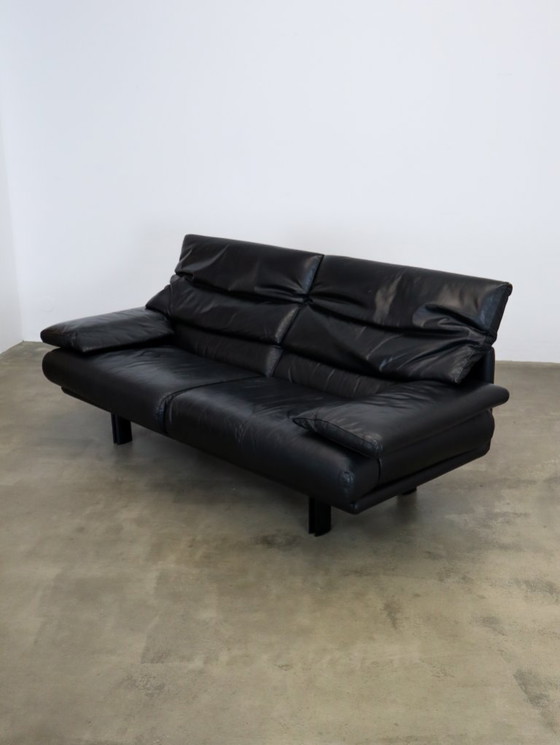 Image 1 of Vintage Alanda Sofa Black Leather 210cm by Paolo Piva for B&B Italia 1980s