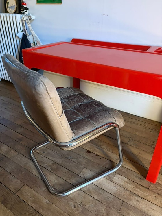 Ozoo Schreibtisch von Marc Berthier, rot, Roche Bobois, Kunststoff, Modern (Foto 6 von 9)