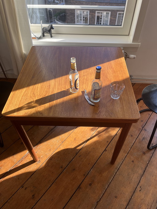 Table de salle à manger extensible en bois de teck danois design midcentury