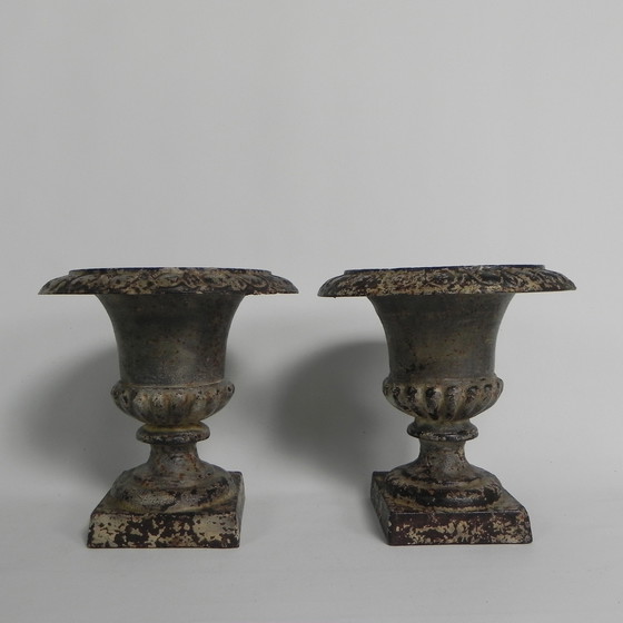 Image 1 of Lote de 2 jarrones de jardín Medicis de hierro fundido