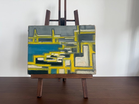 Abstract Oil Painting on Canvas, Signed Hervoët – Paintings & Drawings (photo 2 of 7)