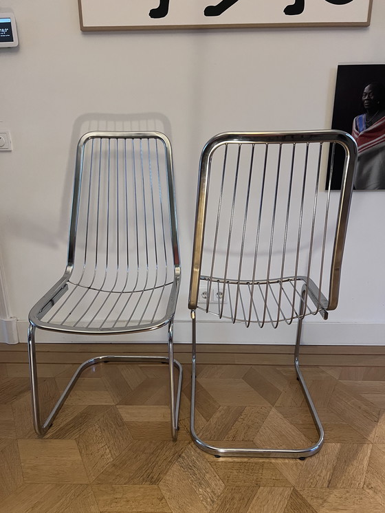 Image 1 of Chaises vintage en acier chromé (2 pièces)