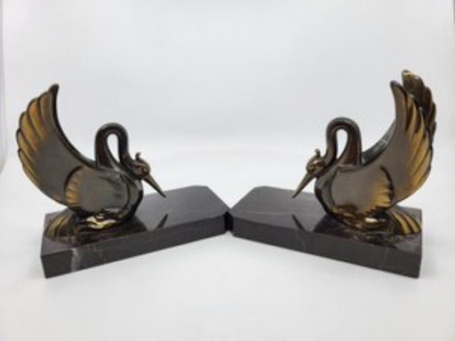 Spelter & Marble bookends set of 2