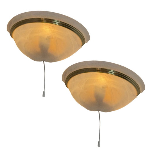Honsel – Hollywood Regency-Stil / Art-déco-Stil – Wandleuchte – 2er-Set – Muranoglas