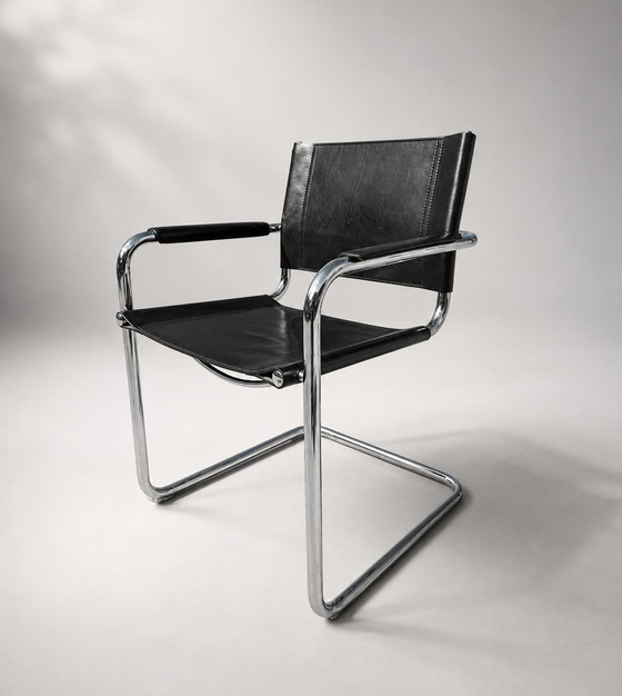 3 sedie a sbalzo originali Phasem S34 – Fasem, Sedie da pranzo, Leather, Metal (photo 2 of 6)