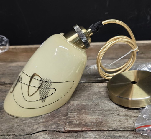 Paralume per lampada a sospensione in vetro vintage anni '60 