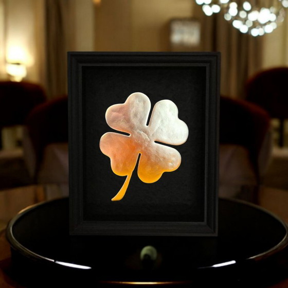 Golden Clover | 23 Karat Blattgold | Limited Edition 01/50 |, MarsDeco, Rahmen, Holz, Andere, Modern (Foto 2 von 8)