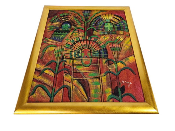 Image 1 of B. (Benjamin) Lang - Ohne Titel - Abstrakt - Acryl auf Leinwand - signiert - 1970er Jahre