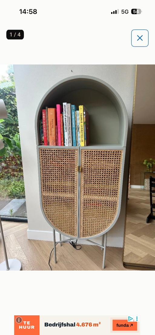 Meuble de salon HK – wandkast, Wood, Rattan