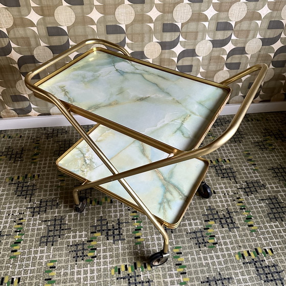 Image 1 of Vintage folding bar cart / serving trolley – 1970s