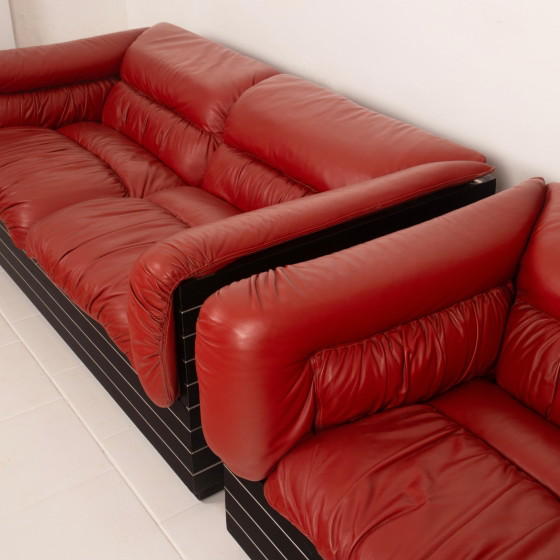 Strato sofa by Giovanni Offredi for Saporiti, 1970 – Aluminium, Leather, Italian Design (photo 11 of 28)