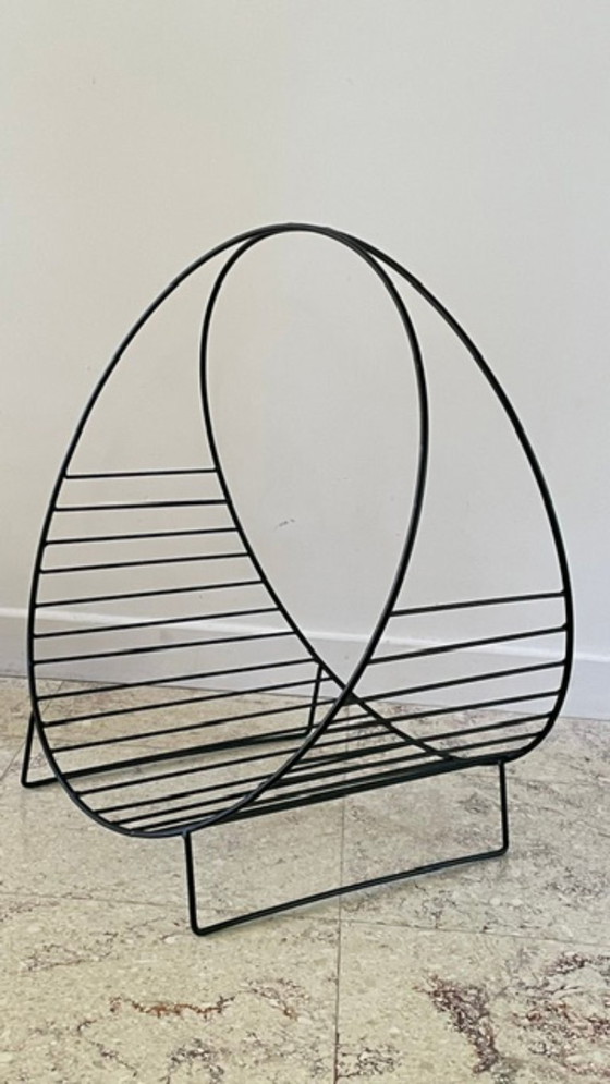 Vintage Magazine Rack Log Holder – Metal (photo 16 of 44)