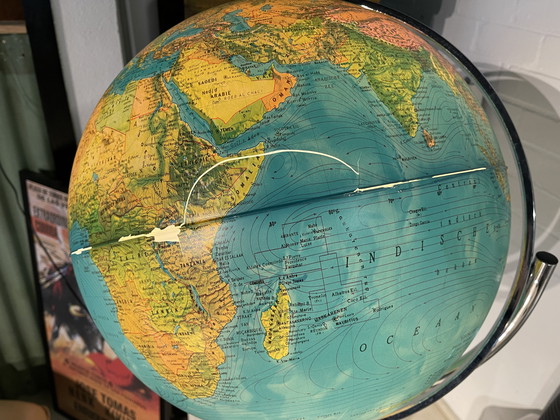 Image 1 of Vintage Globe on Chrome Stand - Geoscope,