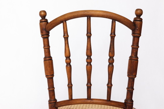 Image 1 of Set van 4 Josef Kohn gebogen houten stoelen – Oostenrijkse vintage jaren 30-50, beukenhout met Weense rieten zittingen, Thonet-s