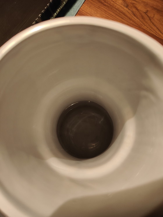 Image 1 of Große italienische Bassano-Vase – handgefertigt – florales Relief – 37,5 cm