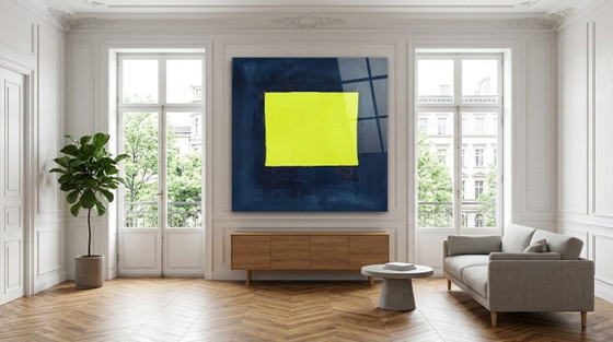 Wabi Sabi Abstrakt Neon Gelb 95×95 Cm | Fine Art Auf 5 Mm Acrylglas | Ausstellungsstück – Kunstdrucke (photo 4 of 5)
