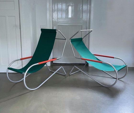 Image 1 of Set of midcentury ‘Lido’ sun lounge chairs, design Battista and Gino Giudici
