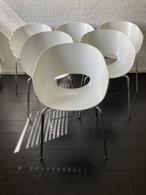Set of 6 Italian Dining Chairs, Orbit Large Sintesi