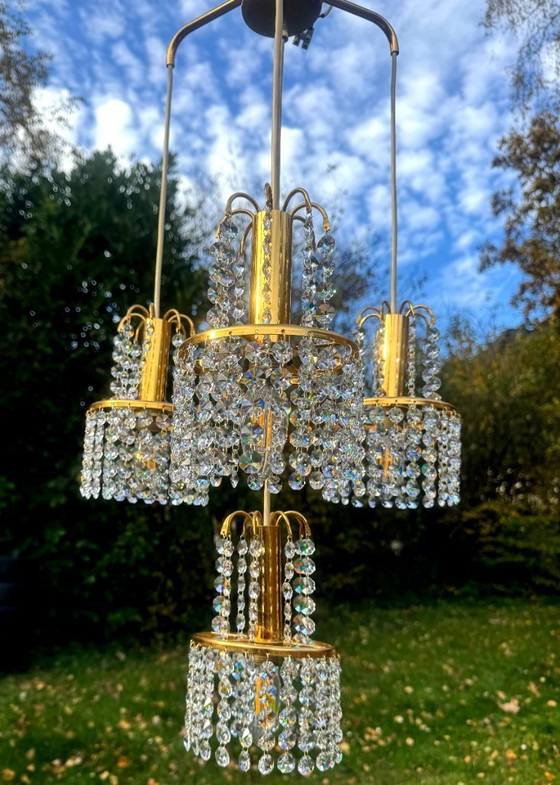 * Vintage * Lampadario a cascata in cristallo Sölken anni '70 – Crystal, Glass (photo 3 of 5)