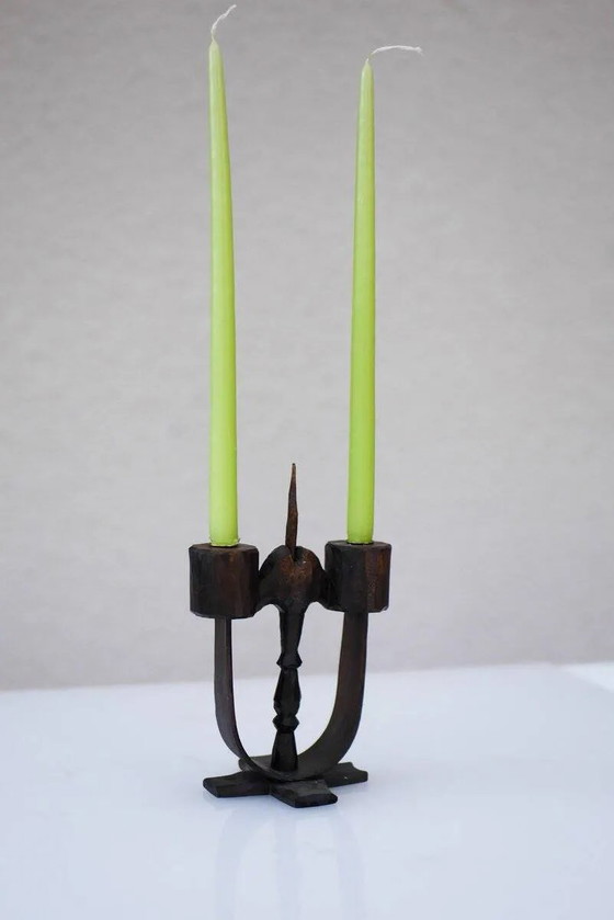 Image 1 of Bougeoirs en bois suédois de Taserud, 1955, lot de 2