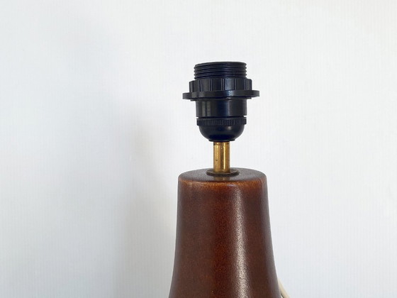 Image 1 of Vintage 1960s ceramic table or floor lamp with feather motif, West Germany, 1960s