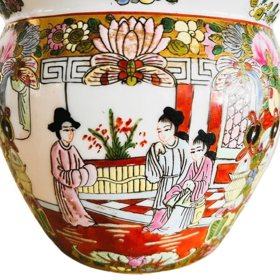 Chinese Hand-Painted Fishbowl Family Rose Porcelain Flowerpot 1950s – Vases (photo 4 of 8)