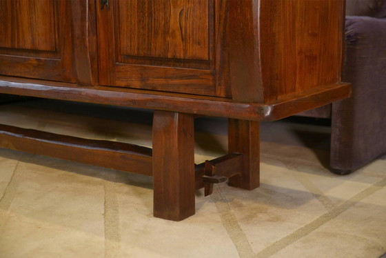 Credenza brutalista in olmo di Aranjou anni '50 – Armadi contenitori, Legno, Metallo (photo 4 of 12)