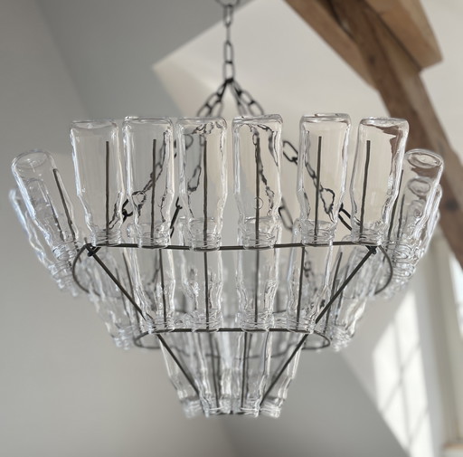 Leitmotiv bottle chandelier - milk bottle lamp with a twist