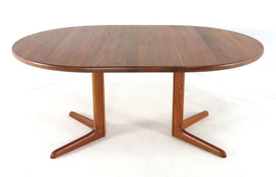 Image 1 of Vintage Round Danish 2x Extendable Teak Dining Table