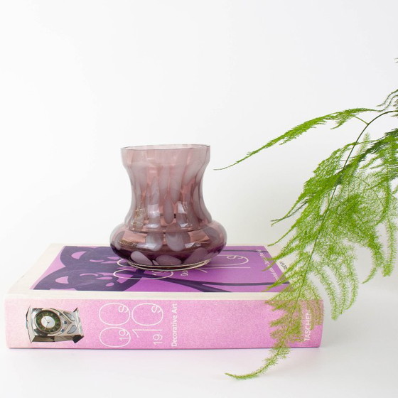 Vaso in vetro artistico ametista portoghese anni '60, Vasi, Viola, Design (foto 3 di 15)