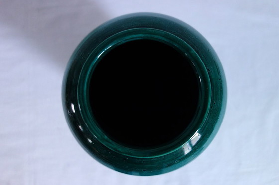 Image 1 of Vintage green ceramic vase in the style of Aldo Londi Bitossi