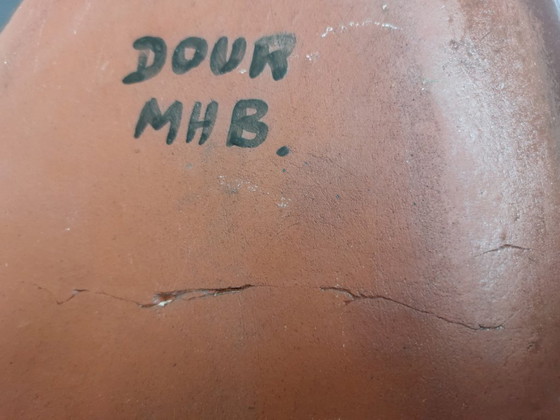Image 1 of Marie-Henriette Bataille para Atelier Dour - Placa de pared de cerámica de mediados de siglo (Bélgica, década de 1960)