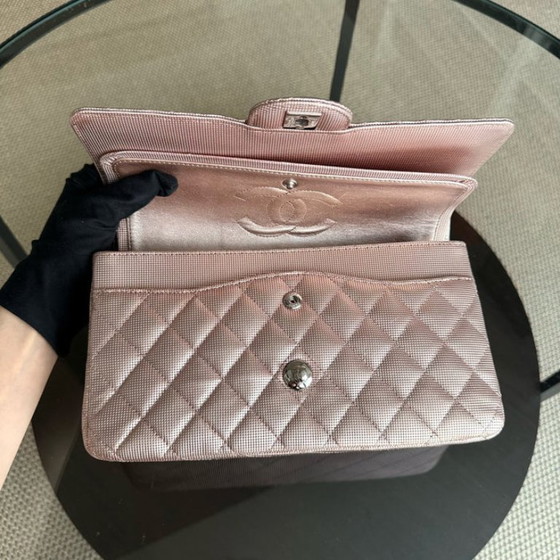 Image 1 of Chanel Classic Flap Medium - Pixelated Calfskin Metallic Pink Silver Hardware Series 21