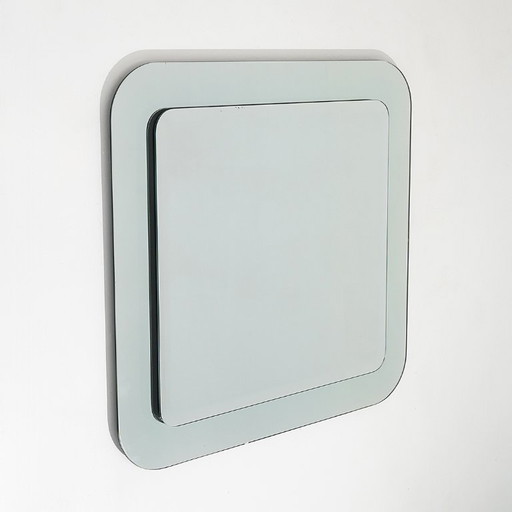 Square wall mirror with beveled edges, 1970s