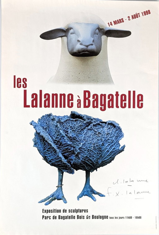 Les Lalanne Original Exhibition Poster "À Bagatelle" Hand-Signed, 1998