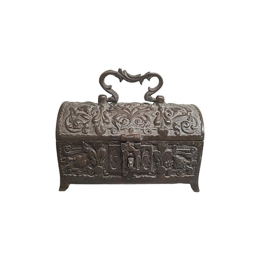 Boîte à bijoux classique en bronze, milieu du 20e siècle