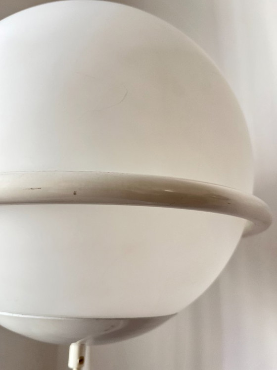 Image 1 of Postmodern Table Lamp by Glashütte Limburg – White Glass Globe, Minimalist Design, 1970s Germany