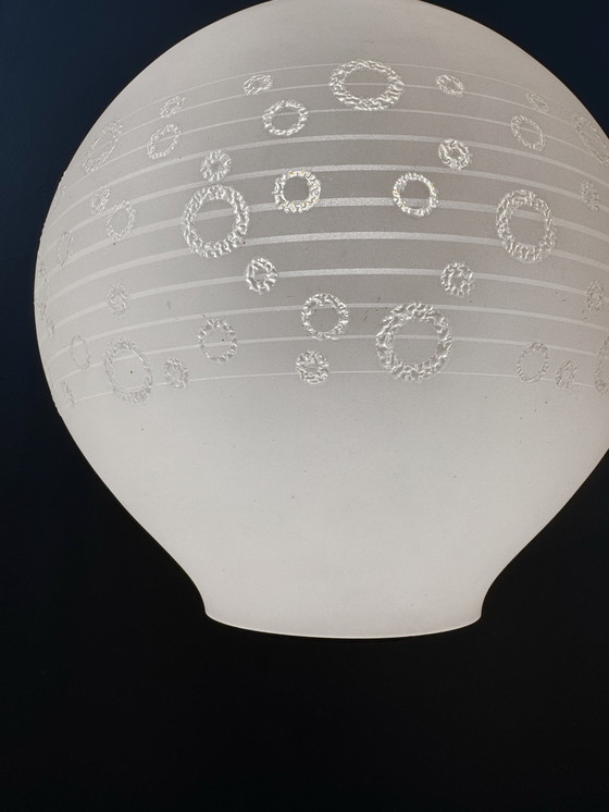 Image 1 of Lampada a sospensione a forma di sfera di vetro a bolle degli anni '70