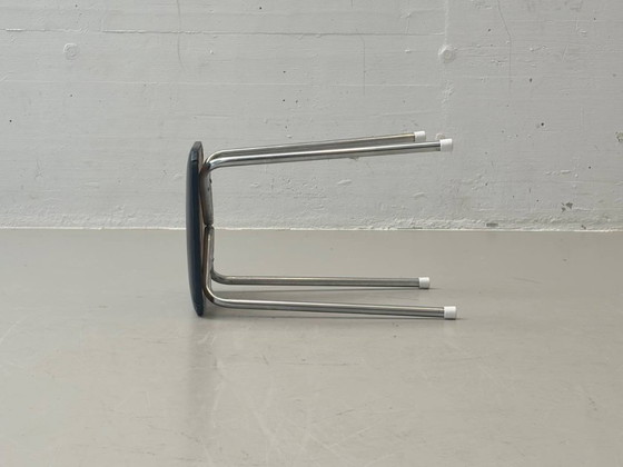Image 1 of Tabouret Kelko avec assise en similicuir noir, années 1960