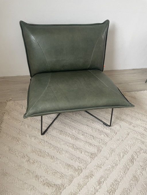Jess Design Earl Groene Leren Fauteuil