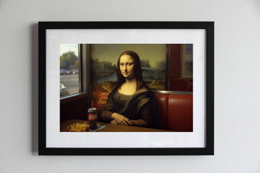 Photo imprimée et encadrée / cadre décoration / Série limitée / Signée / Mona Lisa revistée / Leonard de Vinci